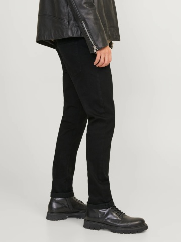 Jack & Jones Blugi barbati GLENN, talie joasa, croiala Slim fit, Negru - Img 3