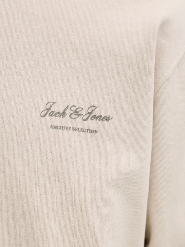 Jack & Jones Bluza barbati, Relaxed fit, cu decolteu la baza gatului, Crem - Img 5