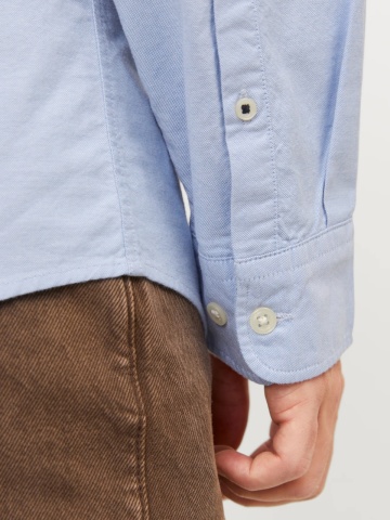 Jack & Jones Camasa barbati, Casual cu croiala Slim Fit, din bumbac, Albastru deschis - Img 4
