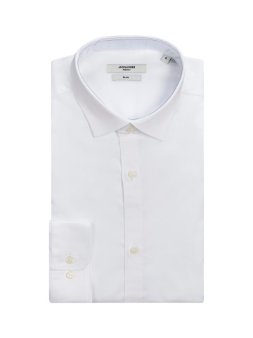 Jack & Jones Camasa barbati, din bumbac, croiala Slim fit, Blacardiff, Alb - Img 9