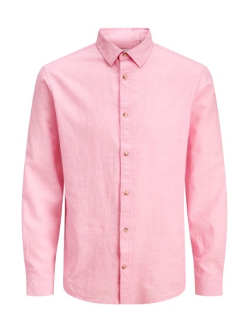 Jack & Jones Camasa barbati, Regular fit, din amestec de in, Roz - Img 8