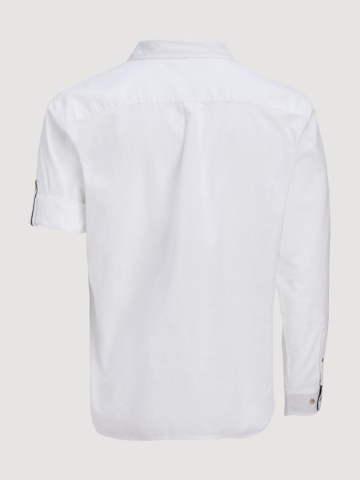 Jack & Jones Camasa barbati, Regular fit, Henry, din bumbac, Alb - Img 9