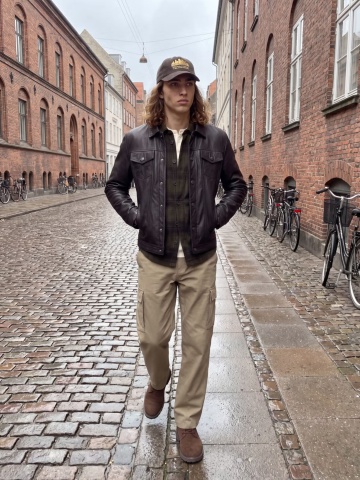 Jack & Jones Camasa in carouri, barbati, Relaxed fit, JJESOHO, Verde inchis - Img 7