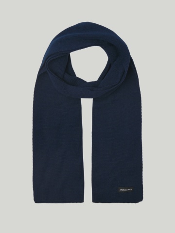 Jack & Jones Fular barbati, cu textura striata, Bleumarin inchis