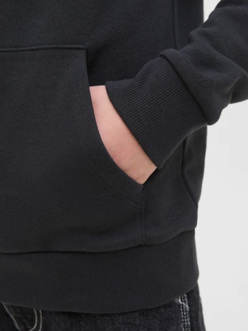 Jack & Jones Hanorac baieti cu imprimeu cu logo si buzunar tip marsupiu, Negru - Img 5