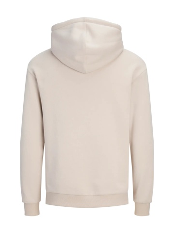 Jack & Jones Hanorac barbati, cu buzunar tip marsupiu, Relaxed Fit, JJEBRADLEY, Bej - Img 8