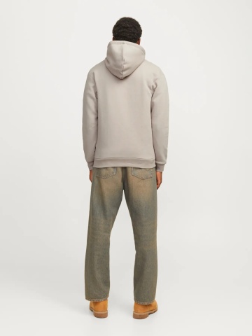 Jack & Jones Hanorac barbati, cu fermoar si gluga, Regular fit, JJEBRADLEY, Bej - Img 6