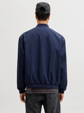 Jack & Jones, Jacheta bomber, barbati, cu buzunare oblice fara fermoar, Bleumarin inchis - Img 2