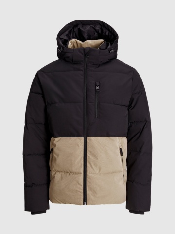 Jack & Jones Jacheta, JJEOWEN PUFFER, barbati, Regular fit, Negru/Crem - Img 8
