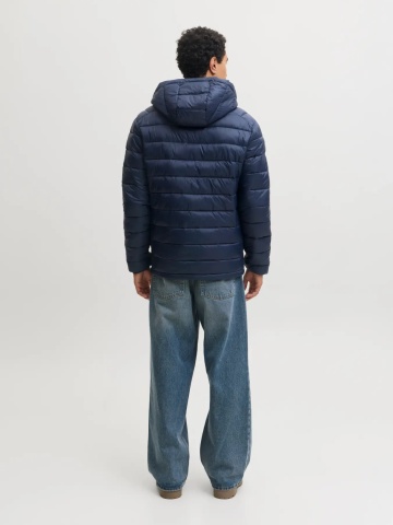 Jack & Jones Jacheta matlasata, barbati, cu gluga, Regular fit, JJEKINGSLEY, Bleumarin inchis - Img 2