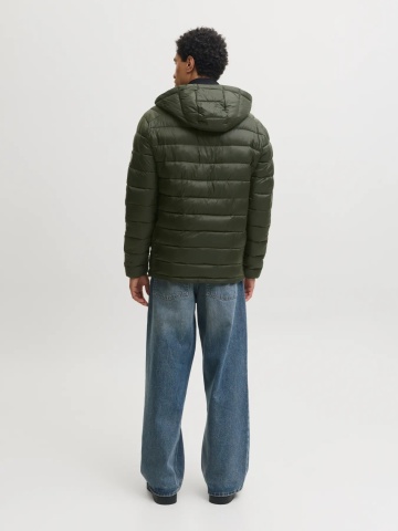 Jack & Jones Jacheta matlasata, barbati, cu gluga, Regular fit, JJEKINGSLEY, Verde inchis - Img 2