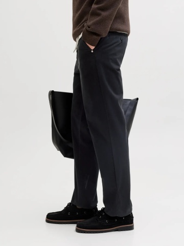 Jack & Jones, Pantaloni chino barbati, cu talie medie, Regular Fit, Jpstollie, Negru - Img 3