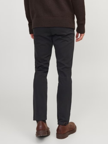 Jack & Jones Pantaloni chino barbati, Dave, croiala Slim fit, Negru - Img 2