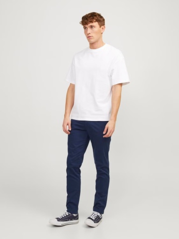 Jack & Jones, Pantaloni chino, barbati, Jpstmarco Bowie, Slim fit, Bleumarin inchis - Img 5