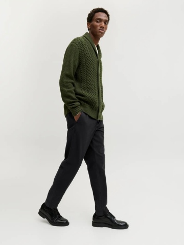 Jack & Jones, Pantaloni chino barbati, Kenso, casual, cu talie medie si croiala Conica, Negru - Img 9