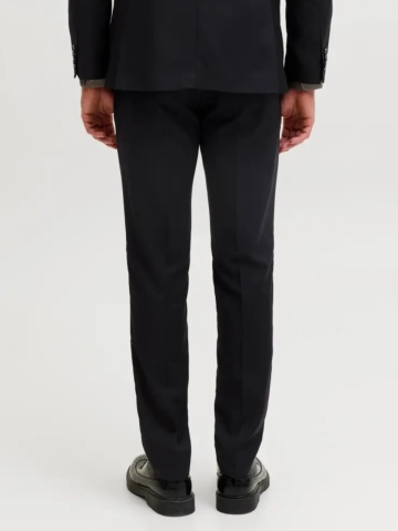 Jack & Jones Pantaloni costum barbati, din amestec de lana, Super Slim, JPRSOLARIS Premium, Negru - Img 2