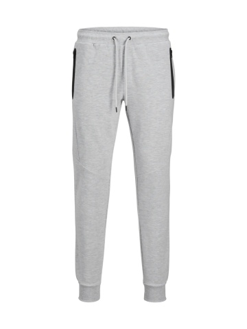Jack & Jones Pantaloni de trening barbati, cu talie medie, Slim fit, JPSTWILL FUSION, Gri deschis - Img 8