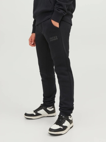 Jack & Jones Pantaloni lungi de trening, baieti, cu talie medie, Relaxed fit, Negru