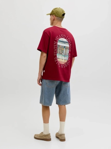 Jack & Jones Pantaloni scurti de blug barbati, cu talie inalta, croiala Regular fit, Albastru - Img 5