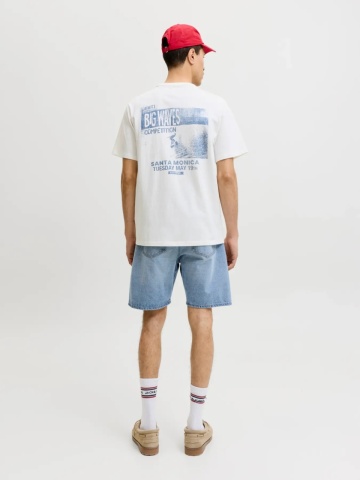 Jack & Jones Pantaloni scurti de blug barbati, JJITONY JJORIGINAL, cu talie inalta, Relaxed Fit, Albastru deschis - Img 6