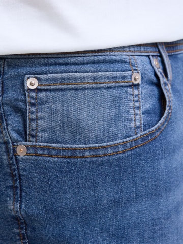 Jack & Jones Plus Blugi Glenn, barbati big sizes, cu talie joasa si croiala Slim Fit, Albastru - Img 7