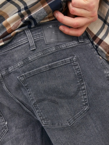 Jack & Jones Plus Blugi JJIMIKE JJORIGINAL, barbati cu talie inalta si croiala Conica, Gri inchis - Img 4