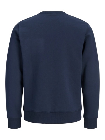 Jack & Jones Plus Bluza barbati big sizes, din amestec de bumbac, JJRUSH, Bleumarin inchis - Img 8