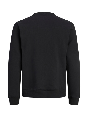 Jack & Jones Plus Bluza barbati big sizes, imprimeu cu logo, Regular fit, JJAERO, Negru - Img 2
