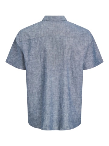 Jack & Jones Plus Camasa barbati big sizes, din amestec de in si bumbac, Gri albastrui - Img 9