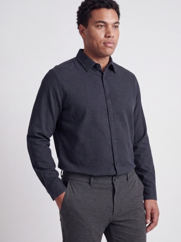 Jack & Jones Plus Camasa barbati big sizes din bumbac, Regular Fit, JJEFIELD, Bleumarin inchis - Img 4