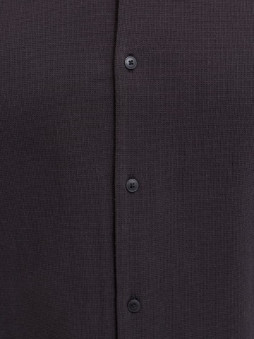 Jack & Jones Plus Camasa Waffle, barbati big sizes, Resort Shirt, Negru - Img 4