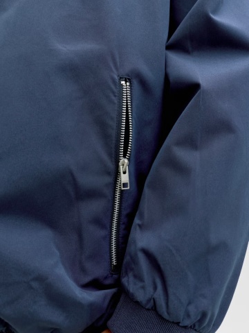 Jack & Jones Plus Jacheta bomber, barbati big sizes, Albastru inchis - Img 5