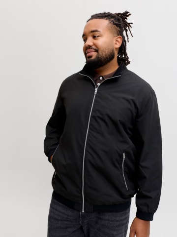 Jack & Jones Plus Jacheta bomber, barbati big sizes, JJERUSH, Negru - Img 3