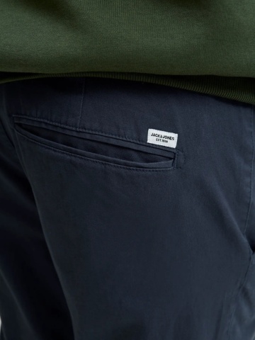 Jack & Jones Plus Pantaloni chino, JPSTMARCO JJDAVE, barbati big sizes, Slim Fit, Bleumarin inchis - Img 4