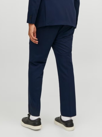 Jack & Jones Plus Pantaloni costum barbati, JPRFRANCO, cu croiala Regular Fit, Bleumarin inchis - Img 2