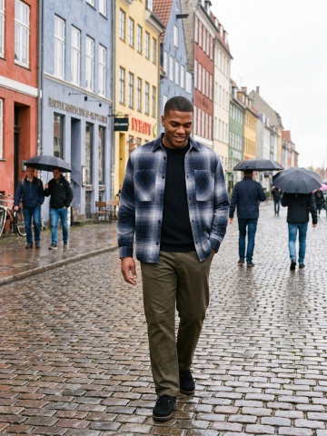 Jack & Jones Plus Pulover tricotat barbati big sizes, din bumbac organic, decolteu la baza gatului, JJERYDER, Regular Fit, Negru - Img 7