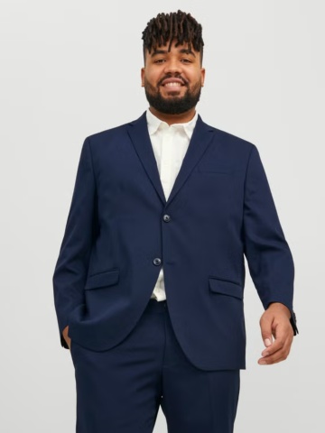 Jack & Jones Plus Sacou barbati, JPRFRANCO, cu croiala Regular Fit, Bleumarin inchis - Img 3