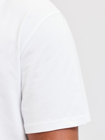 Jack & Jones Plus Tricou simplu, barbati big sizes, din bumbac organic, Relaxed Fit, Alb - Img 5
