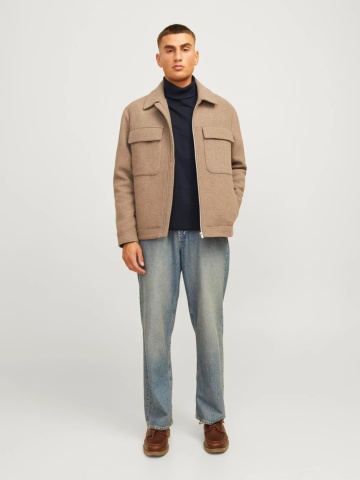 Jack & Jones Pulover barbati, simplu cu guler inalt, Bleumarin inchis - Img 6