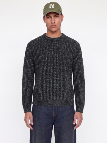 Jack & Jones Pulover tricotat, barbati cu decolteu la baza gatului, Regular fit, JJJAXON, Bleumarin inchis
