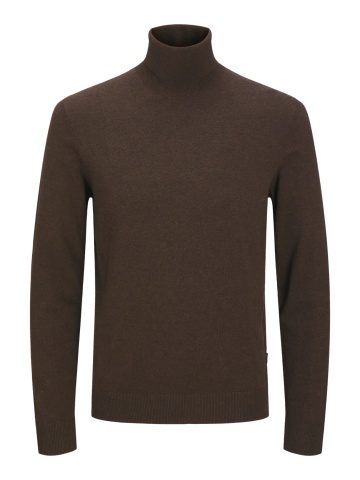 Jack & Jones Pulover tricotat barbati, cu guler inalt, Regular fit, JJEEMIL, Maro inchis - Img 8