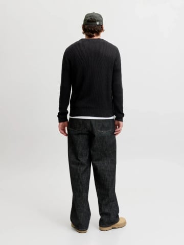 Jack & Jones Pulover tricotat barbati, decolteu la baza gatului, Regular Fit, JJPANNEL, Negru - Img 7