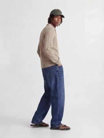 Jack & Jones Pulover tricotat barbati, din bumbac organic, guler polo, Bej - Img 4