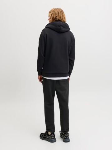 Jack & Jones Set trening barbati, format din hanorac cu gluga, fara fermoar si pantaloni lungi, Relaxed Fit, JJEBRADLEY, Negru - Img 8