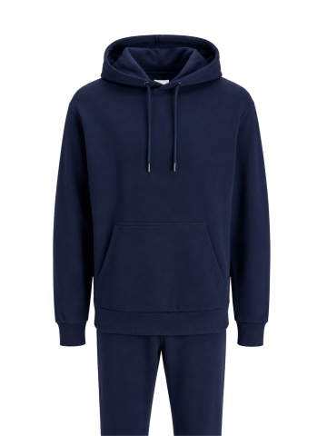 Jack & Jones Set trening barbati, format din hanorac cu gluga, fara fermoar si pantaloni lungi, Relaxed Fit, JJEBRADLEY, Bleumarin inchis - Img 4