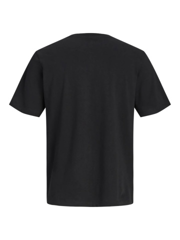 Jack & Jones Tricou baieti, cu decolteu la baza gatului, imprimeu text, Bleumarin inchis - Img 2