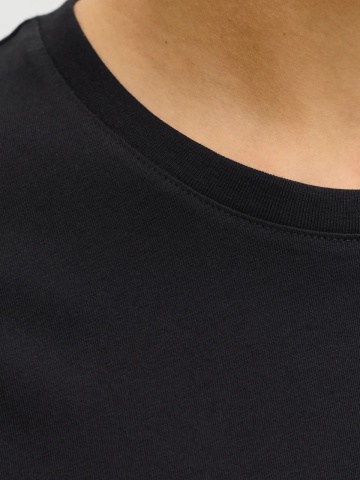 Jack & Jones Tricou barbati cu decolteu la baza gatului, imprimeu cu logo, Regular fit, Negru - Img 4