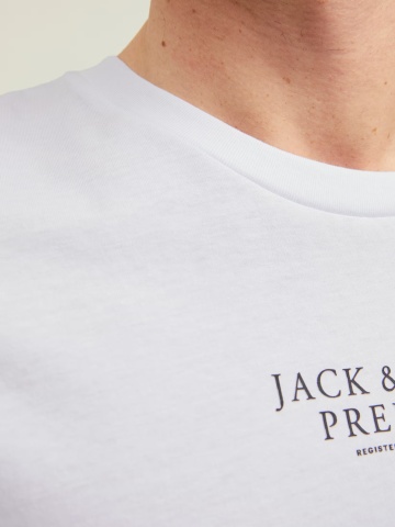 Jack & Jones Tricou barbati cu imprimeu text Jack & Jones Premium, Alb - Img 5