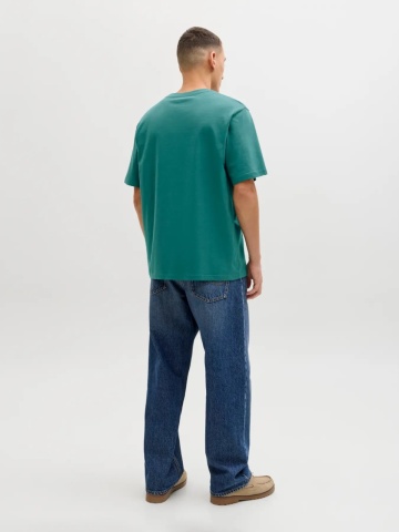 Jack & Jones Tricou barbati JJESTAR JJ TEE SS, cu textul Jack & Jones, Relaxed Fit, Verde inchis - Img 7