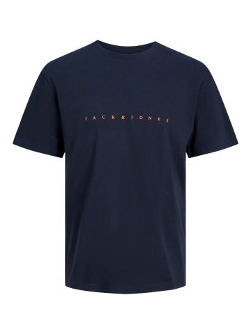Jack & Jones Tricou barbati JJESTAR JJ TEE SS, cu textul Jack & Jones, Relaxed Fit, Bleumarin inchis - Img 8